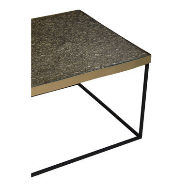 Gold Coffee Table With Black Metal Interconnected Legs, Akola