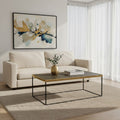 Gold Coffee Table With Black Metal Interconnected Legs, Akola