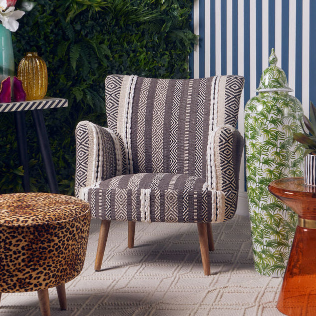 Cefena Grey & White Chair