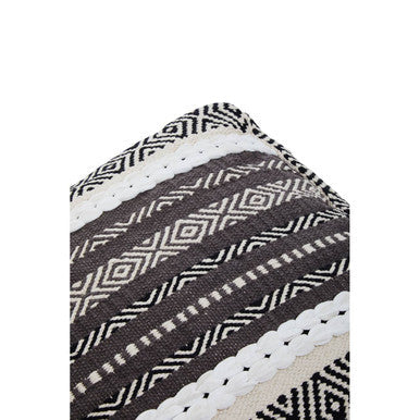 Cefena Grey & White Pouffe