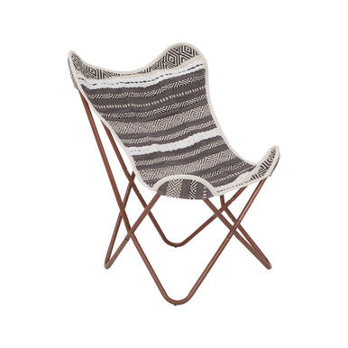 Cefena Grey & White Butterfly Chair