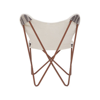 Cefena Grey & White Butterfly Chair