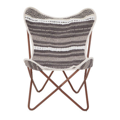 Cefena Grey & White Butterfly Chair