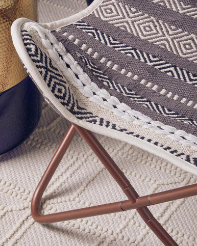 Cefena Grey & White Butterfly Chair