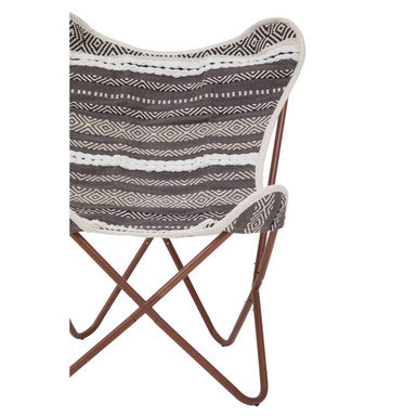 Cefena Grey & White Butterfly Chair