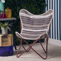 Cefena Grey & White Butterfly Chair