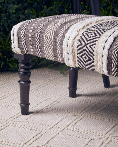 Cefena Grey & White Bench