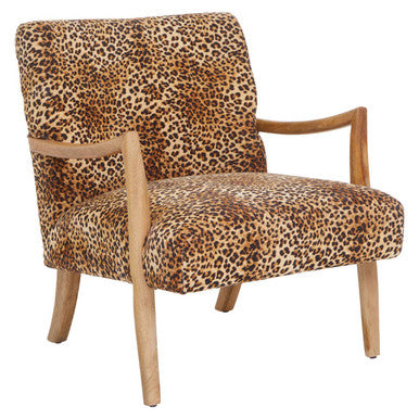 Cefena Leopard Print Chair Black Contemporary