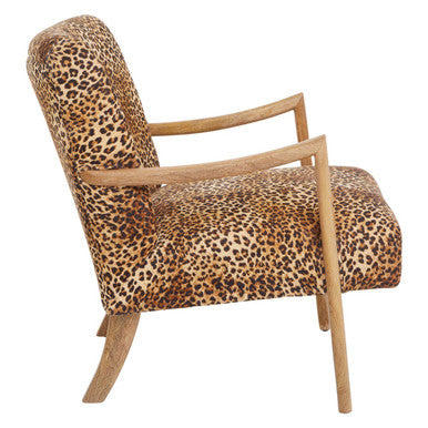 Cefena Leopard Print Chair Black Contemporary