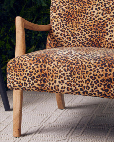 Cefena Leopard Print Chair Black Contemporary