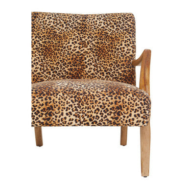 Cefena Leopard Print Chair Black Contemporary