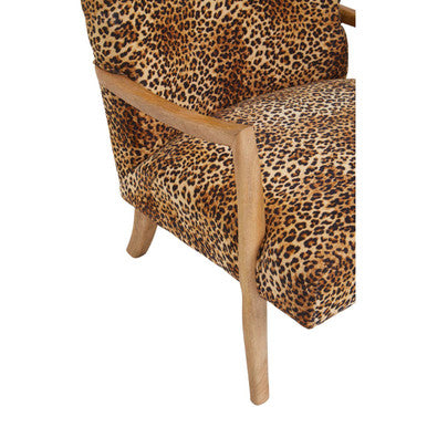 Cefena Leopard Print Chair Black Contemporary
