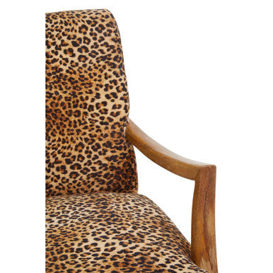 Cefena Leopard Print Chair Black Contemporary