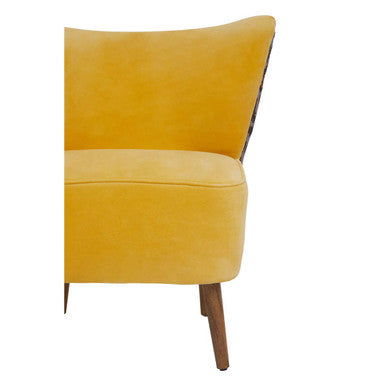 Cefena Yellow Print Chair Polyester Oak