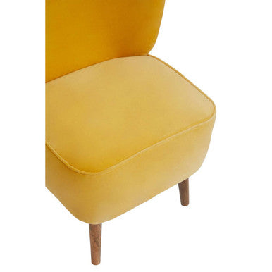 Cefena Yellow Print Chair Polyester Oak