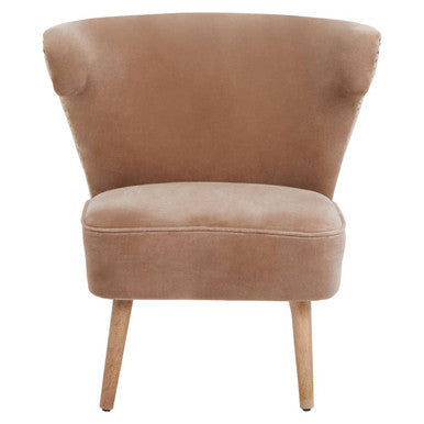 Cefena Mink Velvet & Natural Linen Chair