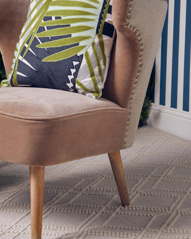 Cefena Mink Velvet & Natural Linen Chair