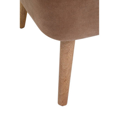 Cefena Mink Velvet & Natural Linen Chair