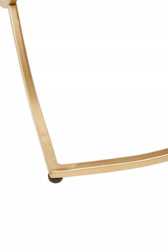 Black Marble Top Side Table With Gold Interlocking Stainless Steel Frame, Kia