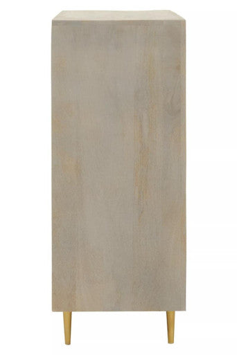 Sareel Two Door Mango Wood Grey Contemporary Cabinet