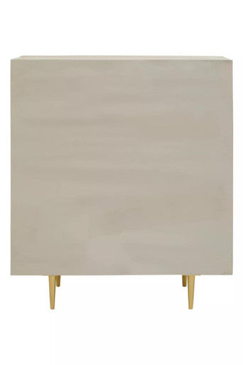 Sareel Two Door Mango Wood Grey Contemporary Cabinet
