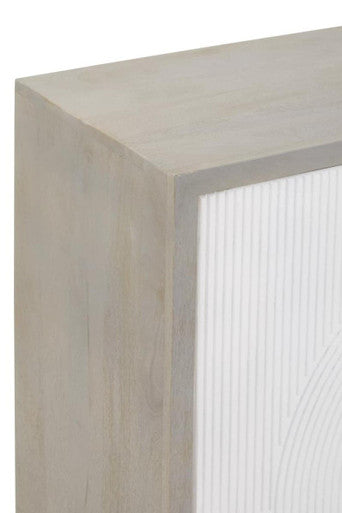 Sareel Two Door Mango Wood Grey Contemporary Cabinet