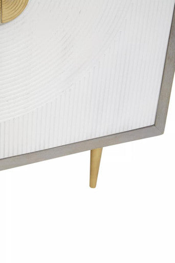 Sareel Two Door Mango Wood Grey Contemporary Cabinet