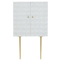 Satara Two Door Mango Wood Antique Brass Art Deco Cabinet