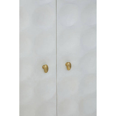 Satara Two Door Mango Wood Antique Brass Art Deco Cabinet