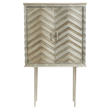 Sirsa Two Door Mango Wood Gold Contemporary Cabinet