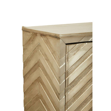 Sirsa Two Door Mango Wood Gold Contemporary Cabinet