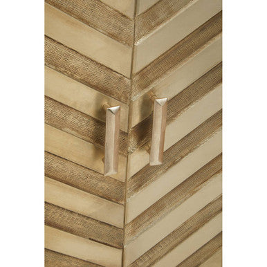 Sirsa Two Door Mango Wood Gold Contemporary Cabinet