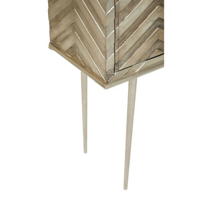 Sirsa Two Door Mango Wood Gold Contemporary Cabinet