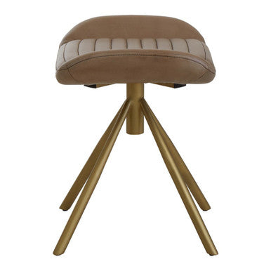 Buffalo Grey Leather Footstool
