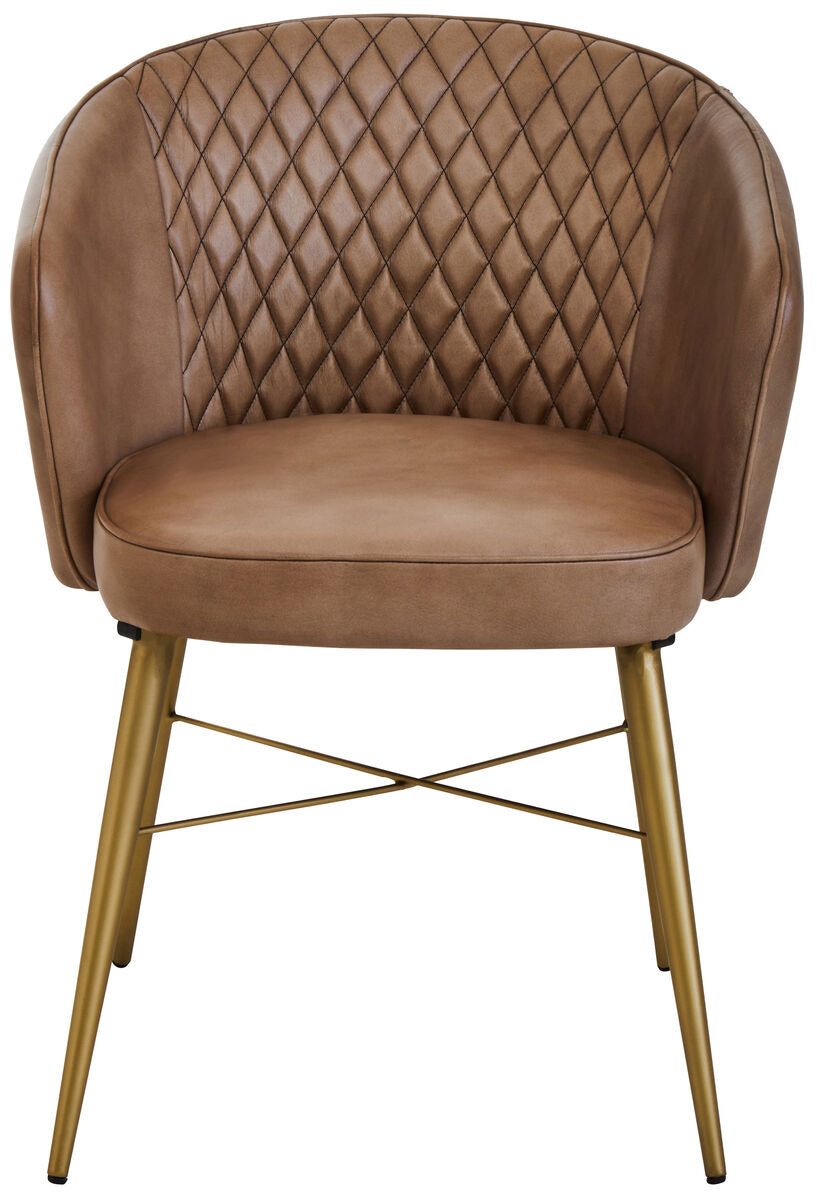Buffalo Grey Leather Chair With Gold Legs
