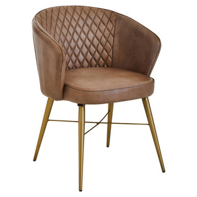 Buffalo Grey Leather Chair With Gold Legs