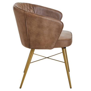 Buffalo Grey Leather Chair With Gold Legs