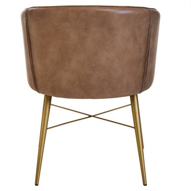 Buffalo Grey Leather Chair With Gold Legs