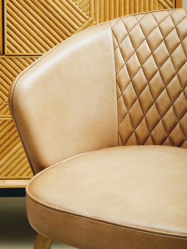 Buffalo Grey Leather Chair With Gold Legs