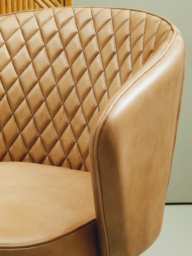 Buffalo Grey Leather Chair With Gold Legs