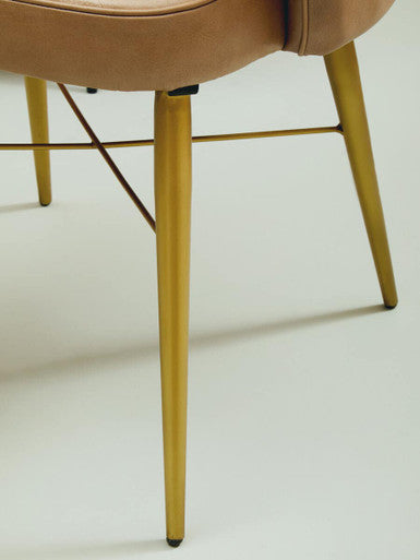 Buffalo Grey Leather Chair With Gold Legs