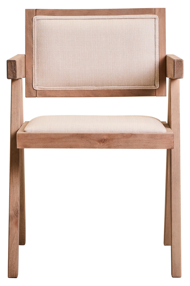 Cebu Ivory Fabric & Grey Wash Beech Wood Dining Chair