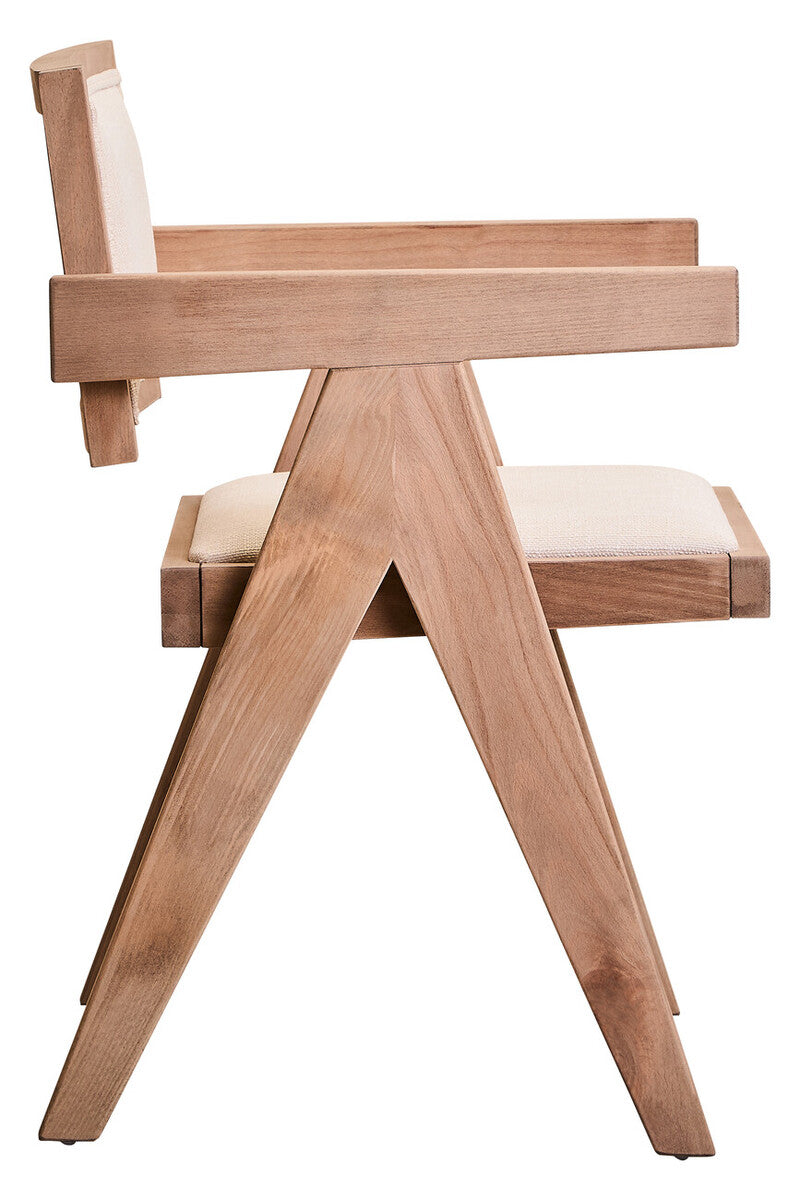 Cebu Ivory Fabric & Grey Wash Beech Wood Dining Chair