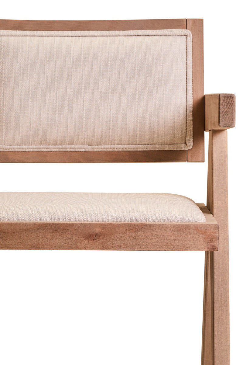 Cebu Ivory Fabric & Grey Wash Beech Wood Dining Chair