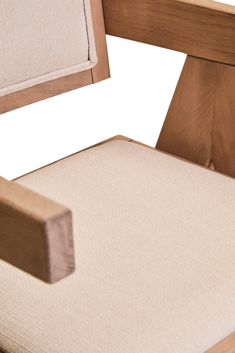 Cebu Ivory Fabric & Grey Wash Beech Wood Dining Chair