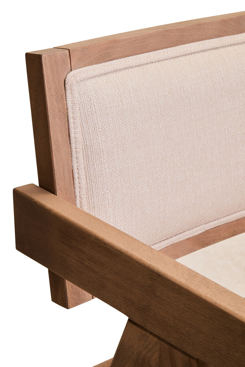 Cebu Ivory Fabric & Grey Wash Beech Wood Dining Chair