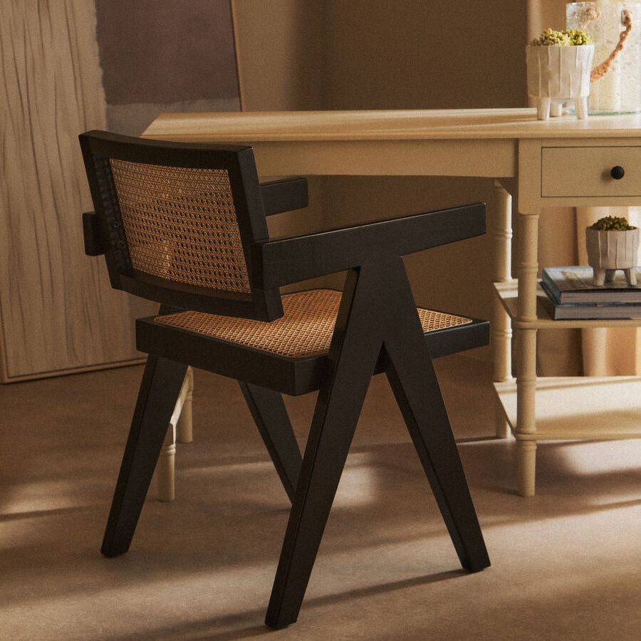 Cebu Natural Cane & Black Beech Wood Dining Chair