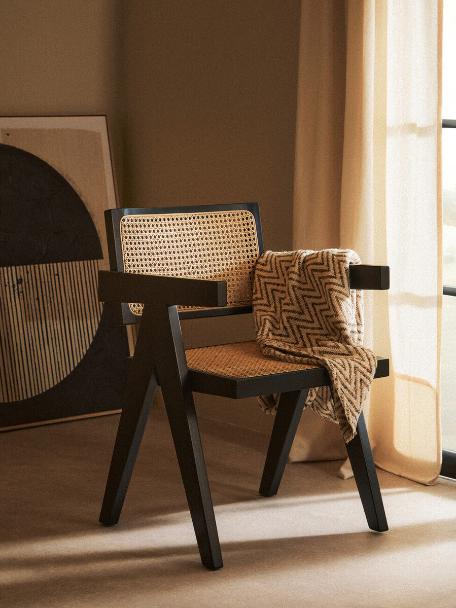 Cebu Natural Cane & Black Beech Wood Dining Chair
