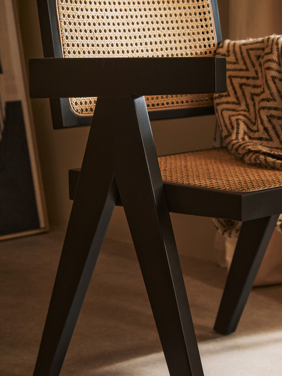 Cebu Natural Cane & Black Beech Wood Dining Chair