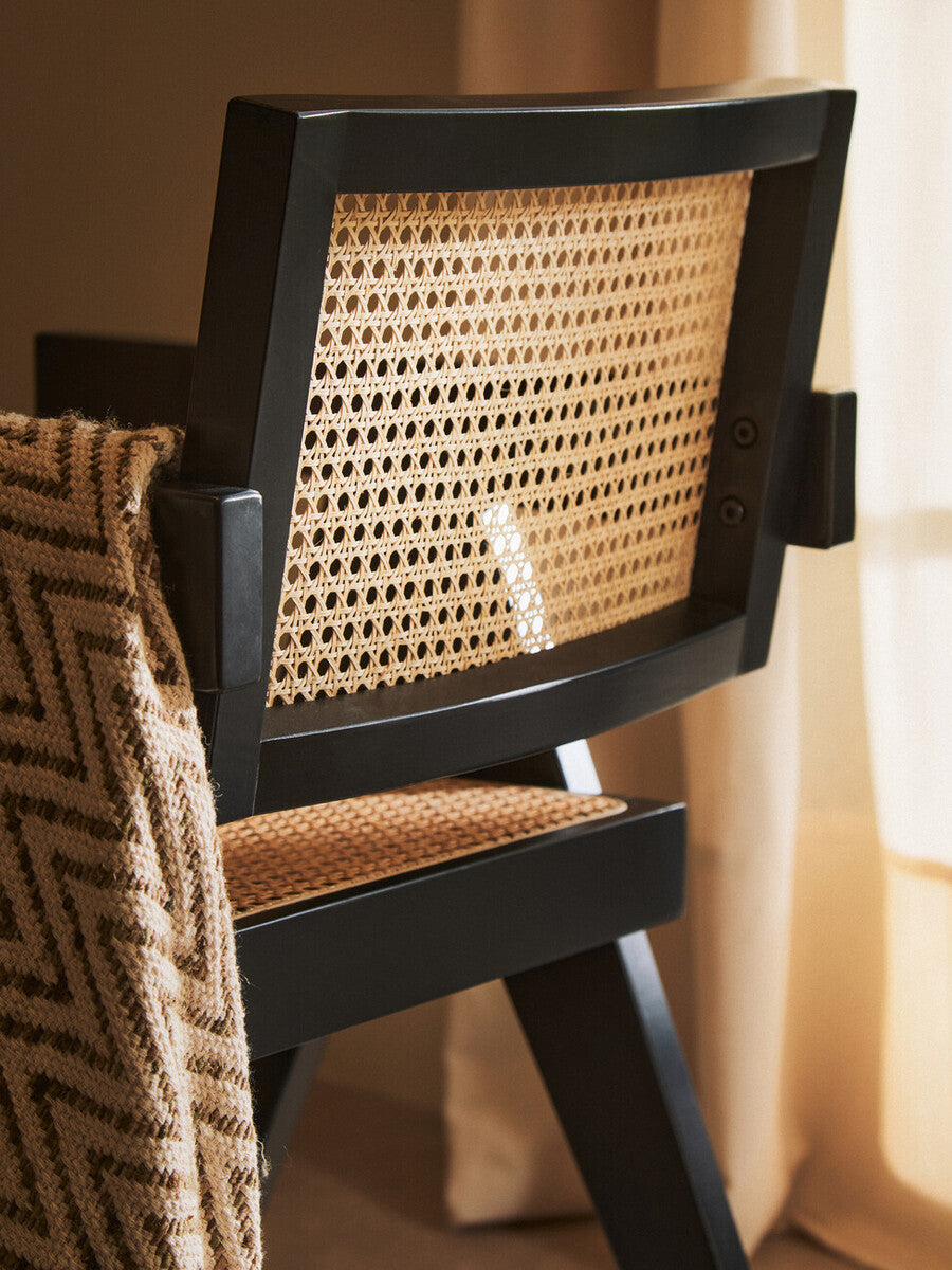 Cebu Natural Cane & Black Beech Wood Dining Chair